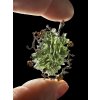 Silver moldavite pendant with gold-plated elements 12,8g