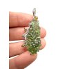 Silver moldavite pendant with gold-plated elements 8g