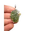 Silver moldavite pendant with gold-plated elements 8,8g