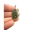 Silver moldavite pendant with gold-plated elements 8g