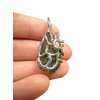 Silver moldavite pendant with gold-plated elements 5,9g