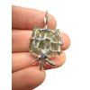 Silver moldavite pendant with gold-plated elements 6g