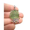 Silver moldavite pendant with gold-plated elements 6g