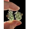 Silver moldavite earrings with gold-plated elements 7,9g