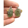 Silver moldavite earrings with gold-plated elements 7,9g