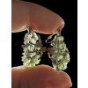 Silver moldavite earrings with gold-plated elements 7,2g