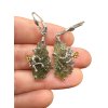 Silver moldavite earrings with gold-plated elements 7,2g