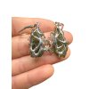 Silver moldavite earrings with gold-plated elements 10,4g