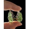 Silver moldavite earrings with gold-plated elements 10,4g