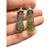 Silver moldavite earrings with gold-plated elements 8g
