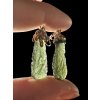 Silver moldavite earrings with gold-plated elements 8g