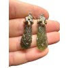 Silver moldavite earrings with gold-plated elements 8g