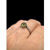 Silver ring with faceted moldavite size 58