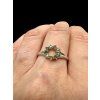 Silver ring with faceted moldavites size 61