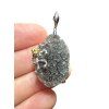 Silver pendant made from carpathian obsidian