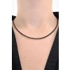 Halskette aus schwarzem Spinell 2,5 mm – Facettierte Perlen