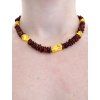 Necklace made of tumbled genuine amber / mix – random piece