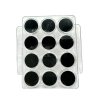 Pack of 12 pcs of plastic screw-top box for mineral samples (black)