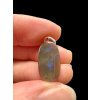 Silver faceted precious opal pendant