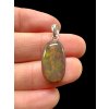 Silver faceted precious opal pendant