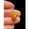 Silver faceted precious opal pendant