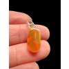 Silver faceted precious opal pendant