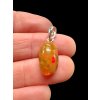 Silver faceted precious opal pendant