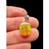 Silver faceted precious opal pendant