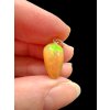 Silver faceted precious opal pendant