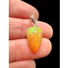 Silver faceted precious opal pendant
