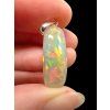 Silver faceted precious opal pendant