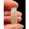 Silver faceted precious opal pendant