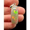 Silver faceted precious opal pendant