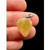 Silver faceted precious opal pendant