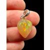 Silver faceted precious opal pendant