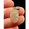 Silver faceted precious opal pendant
