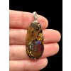 Silver pendant from Australian boulder opal