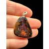 Silver pendant from Australian boulder opal