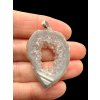 Silver pendant made from feather agate