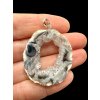Silver pendant made from feather agate