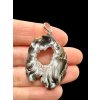 Silver pendant made from feather agate