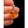 Silver amber pendant