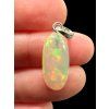 Silver faceted precious opal pendant