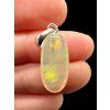 Silver faceted precious opal pendant