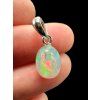 Silver faceted precious opal pendant