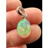 Silver faceted precious opal pendant