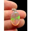 Silver faceted precious opal pendant
