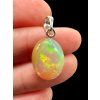 Silver faceted precious opal pendant
