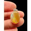 Silver faceted precious opal pendant