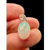 Silver faceted precious opal pendant